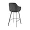 Armen Living Brigden Gray Faux Leather and Black Metal Swivel 26" Counter Stool LCBRBABLGR26 - alternate 9